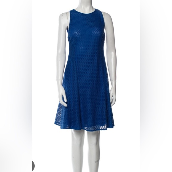 A-K-R-I-S- *punto Dresses & Skirts - A-K-R-i-S PUNTO Akris blue knit dress, sleeveless with eyelet lace